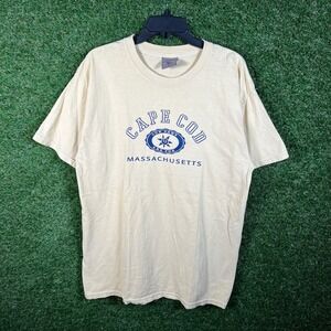Lakeshirts Cape Cod Massachusetts Graphic T-Shirt Cream Mens Medium
